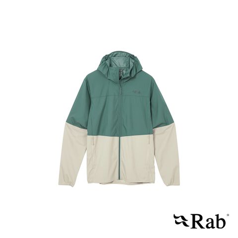 【RAB】Windgather Hoody 輕量防風連帽外套 男款 鼠尾草/鵝卵石白 #QWS84