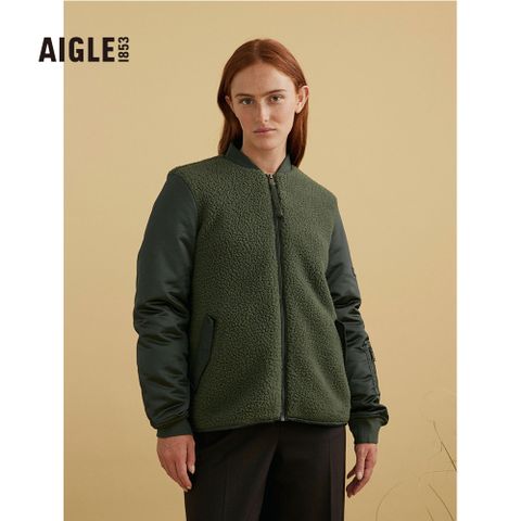 AIGLE 女 雪巴刷毛保暖外套(AG-FAC25A246 常春藤綠)