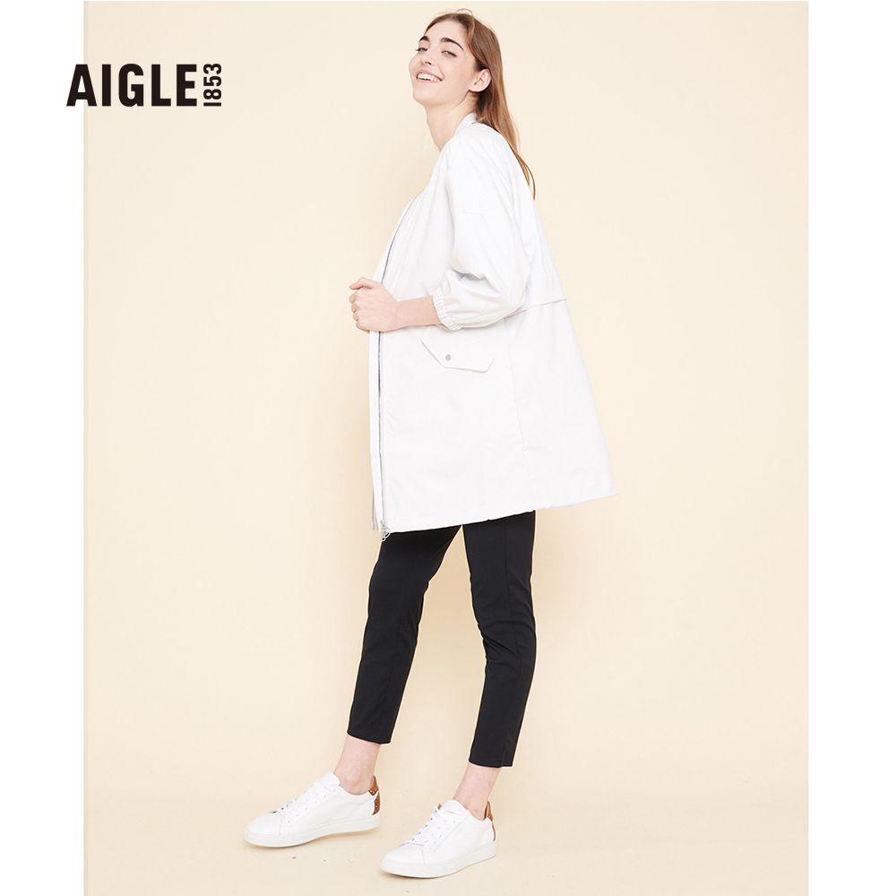 AIGLE  女 軟殼防潑長版外套(AG-0P210A133 灰白)