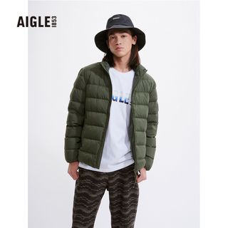 AIGLE 男 防潑輕量羽絨外套(AG-2A108A080 軍綠)