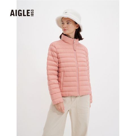 【AIGLE】女 防潑輕量羽絨外套(AG-2A212A026 深粉紅)