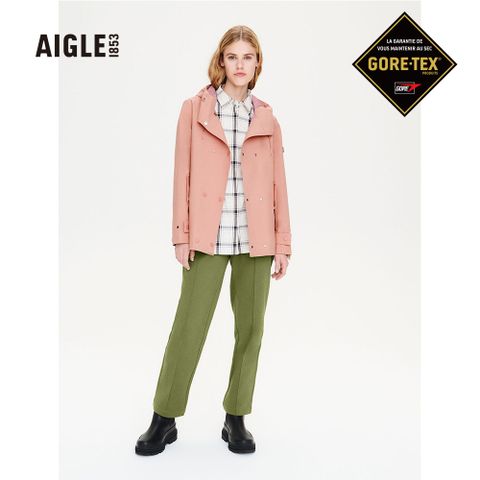 【AIGLE】女 防水透氣外套(AG-2A242A026 深粉紅)