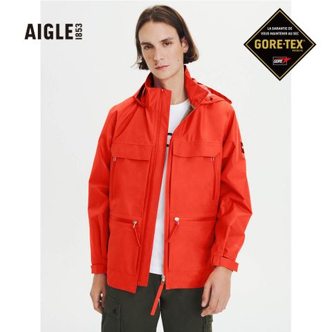 【AIGLE】男 輕量防水透氣外套(AG-2P104A013 洋紅)
