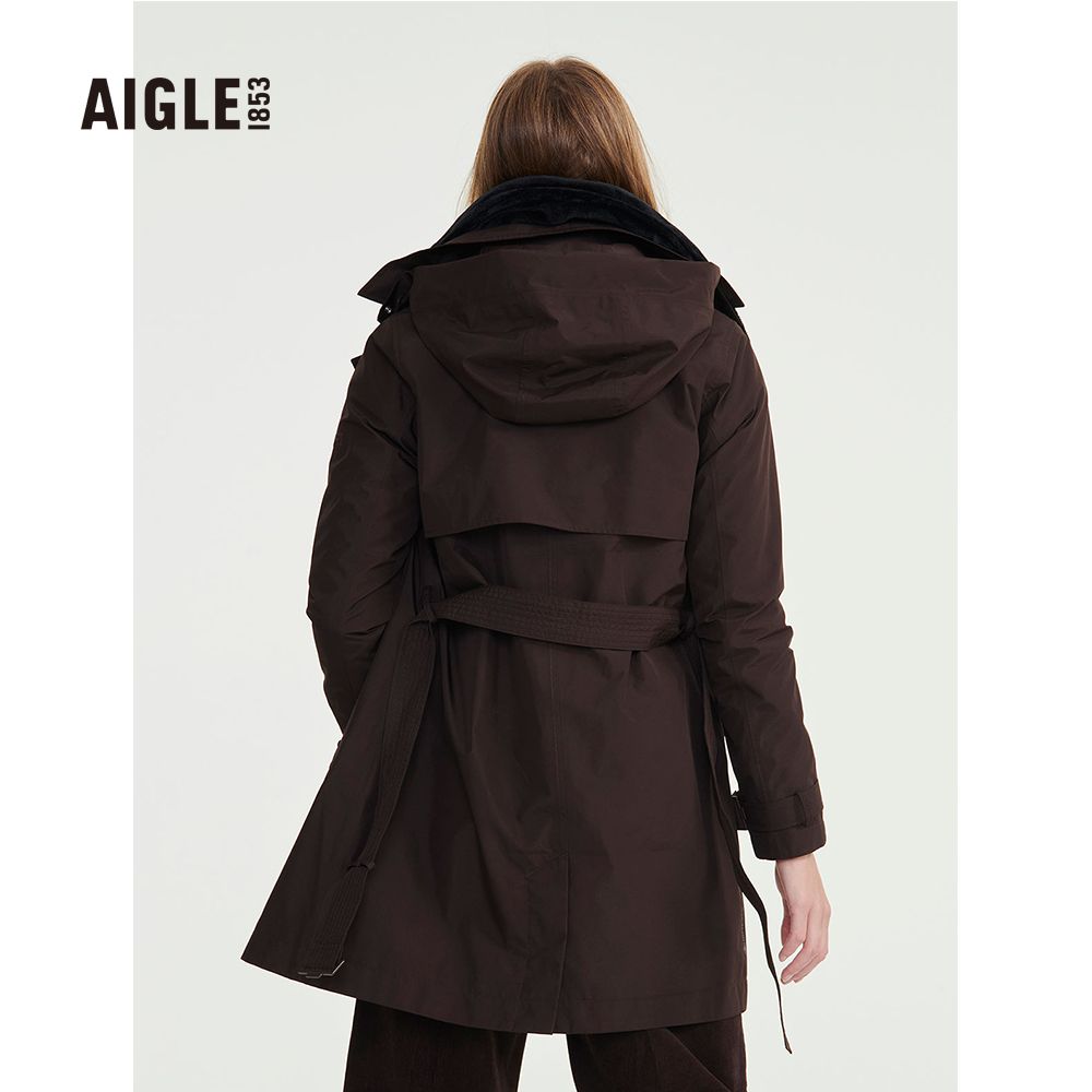 AIGLE  女 GORE-TEX 防水透氣風衣(AG-3AA74A160 咖啡)