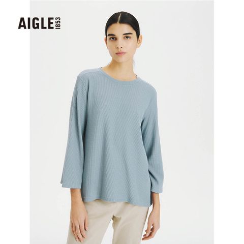 AIGLE 女 快乾七分袖T恤 (AG-2P248A066 天空藍)