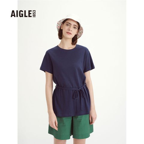 AIGLE 女 抗UV短袖T恤 (AG-3P220A057 深藍)