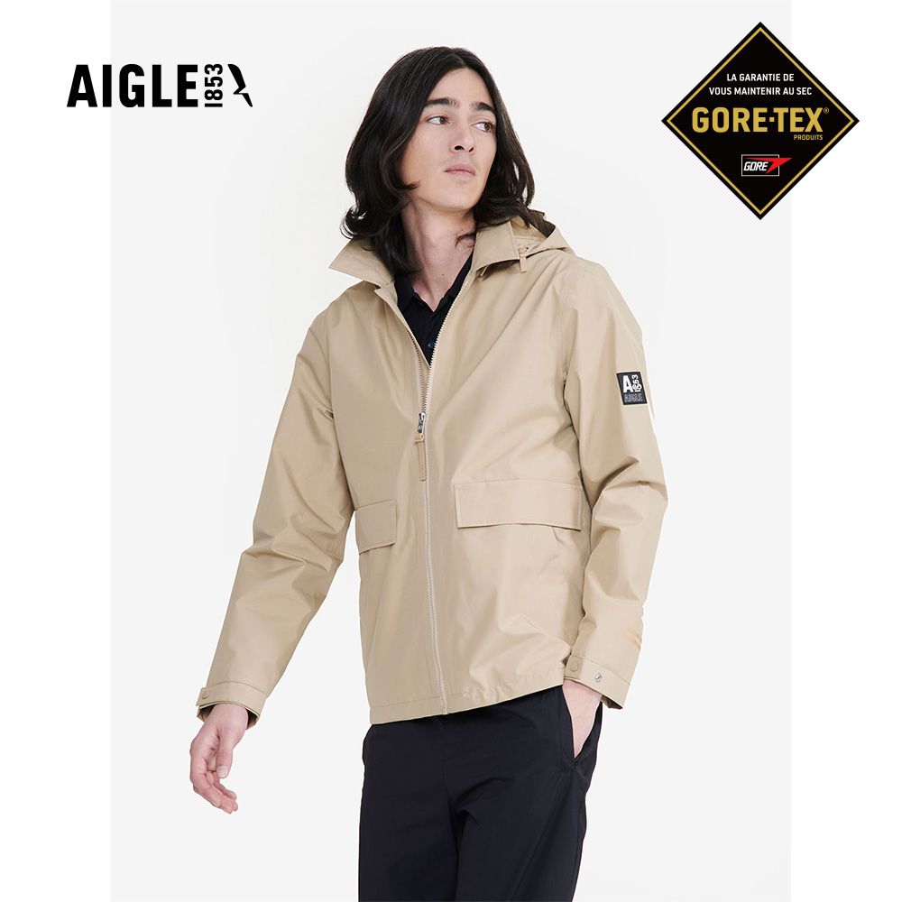 AIGLE 男 GORE-TEX 防水透氣外套AG-4P123A150 卡其(龍年限定款 男外套 防水透氣外套 Goretex)