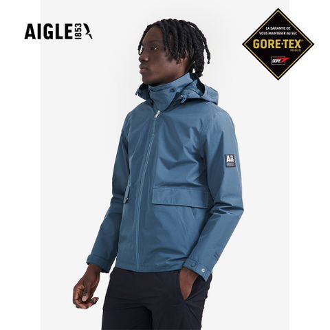 AIGLE 男 GORE-TEX 防水透氣外套AG-4P123A182 深灰藍(龍年限定款 男外套 防水透氣外套 Goretex)