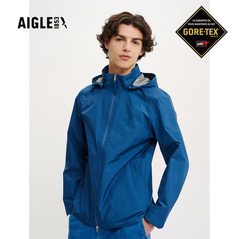 AIGLE 男 GORE-TEX 輕量防水透氣外套 AG-4P131A052 海軍藍(男外套 防水透氣外套 Goretex)