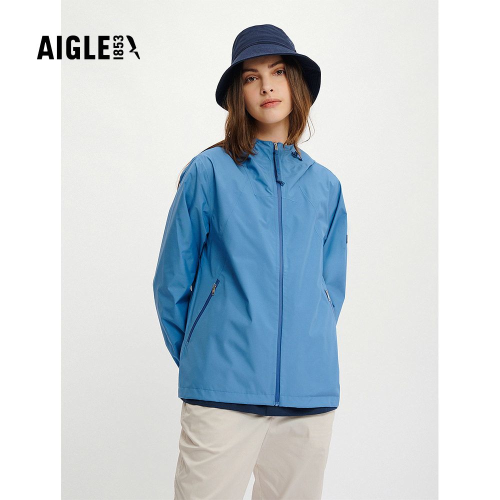 AIGLE 女 GORE-TEX 輕量防水透氣外套AG-4P236A050 藍色(女外套 防水透氣外套 Goretex)