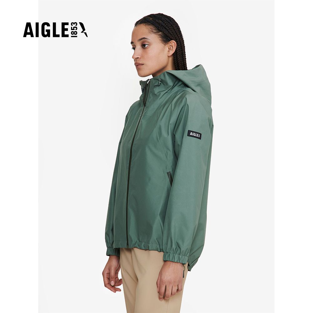 AIGLE 女 GORE-TEX 輕量防水透氣外套AG-4P236A243 深灰綠(女外套 防水透氣外套 Goretex)