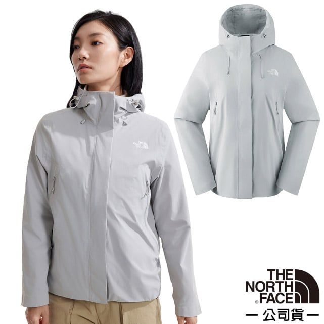 The North Face 北面 女 TWILIGHT 機能性 WINDWALL 防風防潑水保暖透氣連帽外套.休閒夾克.風衣.機車外套/89Y2-A0M 星塵灰