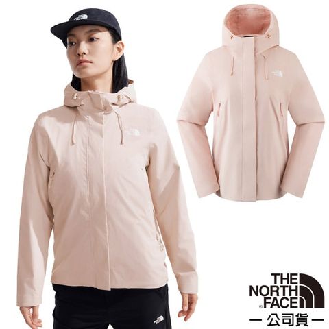 The North Face 北面 女 TWILIGHT 機能性 WINDWALL 防風防潑水保暖透氣連帽外套.休閒夾克.風衣.機車外套/89Y2-LK6 柔霧粉