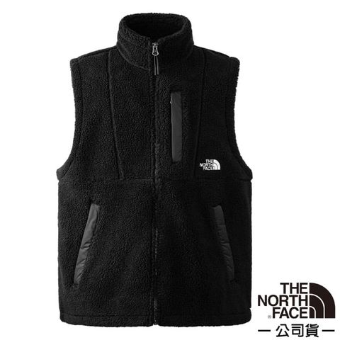 The North Face 北面 男女 X-FLEECE 保暖多口袋立領休閒抓絨背心.拉鍊開襟背心/羊羔絨材質.登山健行適用/81SD-JK3 宇宙黑