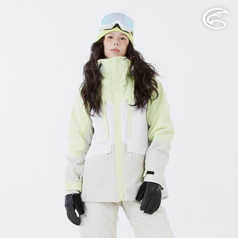 ADISI 女SMAWARM海洋溫控防水防風透氣雪衣 AJ2421093-萊姆綠/霧灰白/燕麥卡