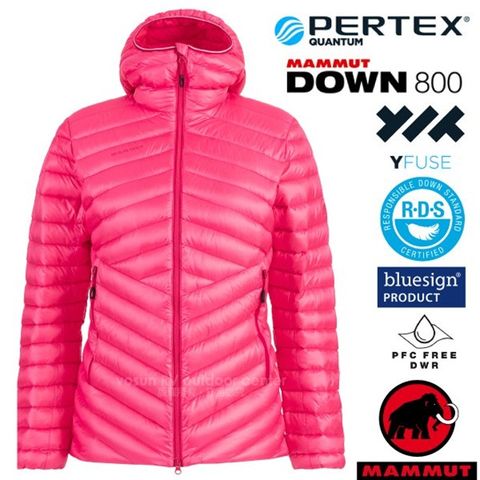 【MAMMUT 長毛象】女新款 Broad Peak IN 輕量保暖防風防潑連帽羽絨外套_1013-00350-3547 火龍果