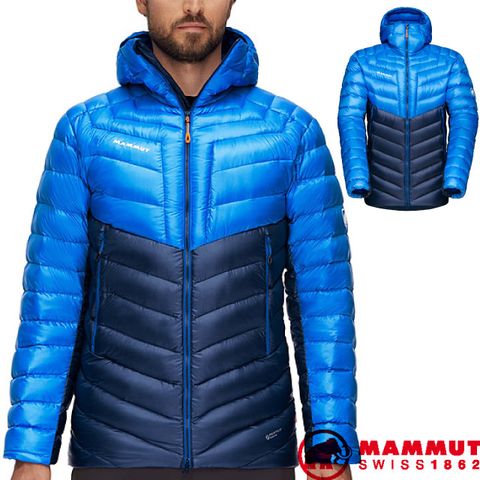 MAMMUT 長毛象 男新款 Broad Peak IN 輕量保暖防風防潑連帽羽絨外套_1013-00260-50511 海洋藍/冰藍