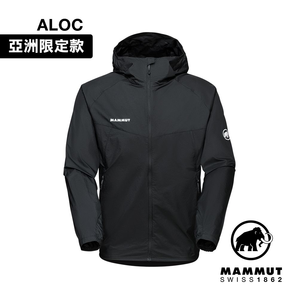 MAMMUT 長毛象 Convey WB Hooded Jkt AF 輕量防潑水連帽風衣外套 黑色 男款 #1012-00530