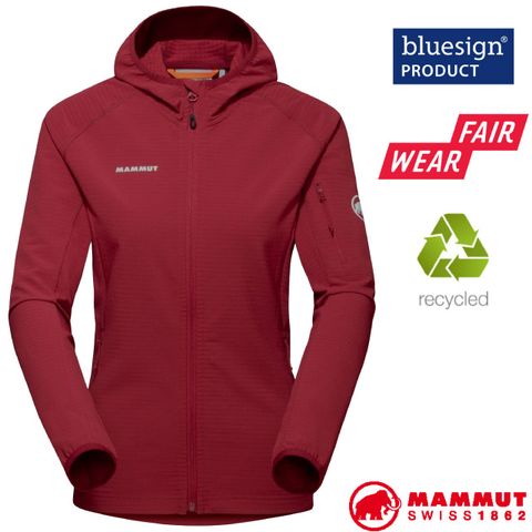 【MAMMUT 長毛象】女 Madris Light ML 輕量防風透氣連帽外套.中層夾克/1014-03850-3715 緋紅