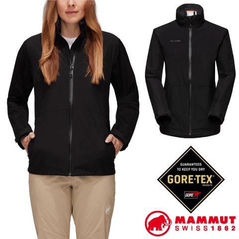 MAMMUT 長毛象 女Ayako Tour HS Hooded GoreTex防水防風透氣外套.夾克/ 1010-28580-0001 黑