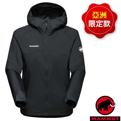 MAMMUT 長毛象 女Convey WB Hooded AF 輕量防風透氣連帽外套/1012-00540-0001 黑