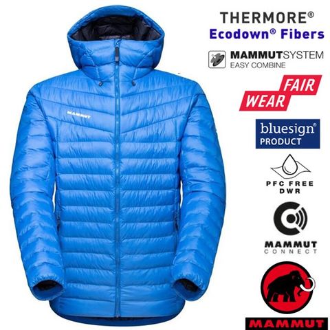 MAMMUT 長毛象 男新款 Albula IN Hooded 輕量保暖防風連帽羽絨外套_1013-01780-5072 冰藍