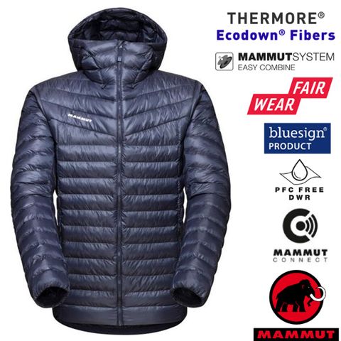 MAMMUT 長毛象 男新款 Albula IN Hooded 輕量保暖防風連帽羽絨外套_1013-01780-5899 海洋藍