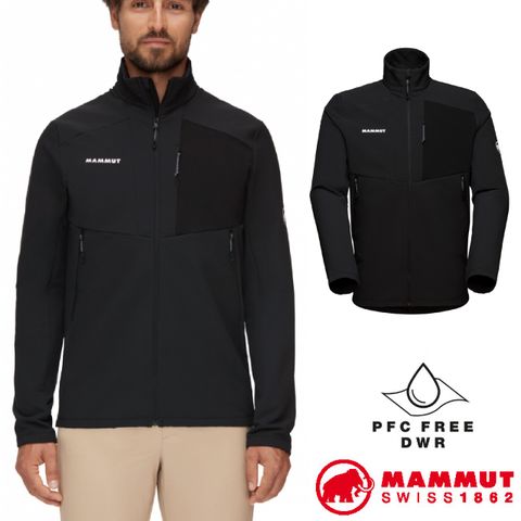 MAMMUT 長毛象 男 Madris ML Jacket 防風保暖立領刷毛外套/PFC-free.DWR防潑水處理_1014-02420-0047 黑/白