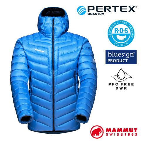 MAMMUT 長毛象 男Broad Peak IN 輕量保暖防風防潑連帽羽絨外套_1013-00260-50507 冰藍/海洋藍