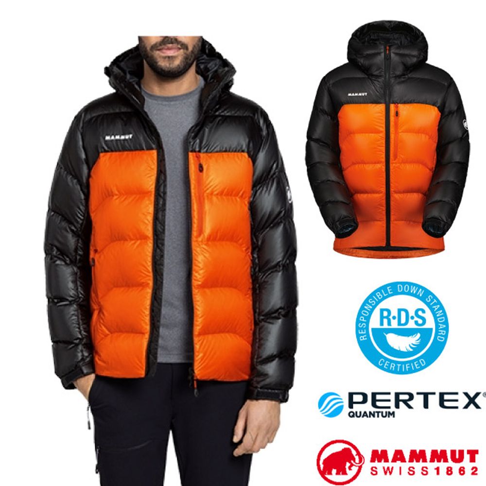 【MAMMUT 長毛象】男 Gravity IN Hooded 輕量防風防潑連帽羽絨外套/1013-02630-3722 火熱紅/黑