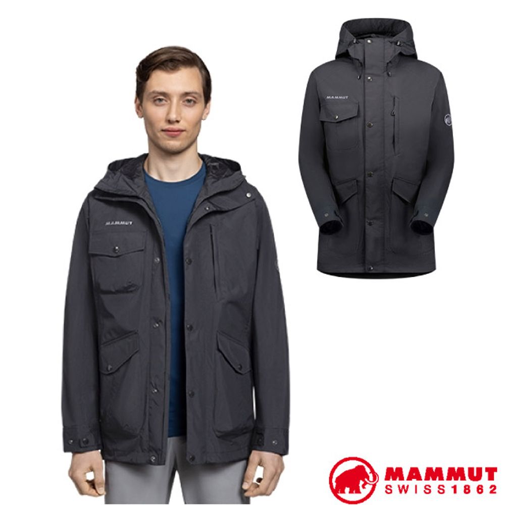 MAMMUT 長毛象 男Mountain SO Parka AF 輕量保暖防風防潑連帽外套/1011-01950-0001 黑