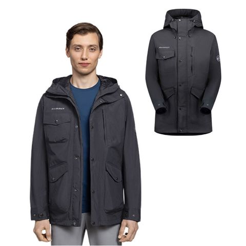 【MAMMUT 長毛象】男Mountain SO Parka AF 輕量保暖防風防潑連帽外套/1011-01950-0001 黑