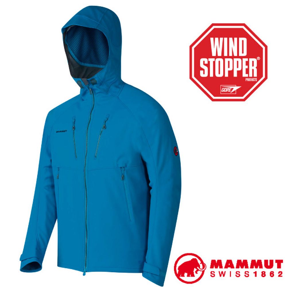 MAMMUT 長毛象 【瑞士  】男 Ultimate Alpine Hoody 連帽防風外套.軟殼夾克/1010-14790-5611 藍