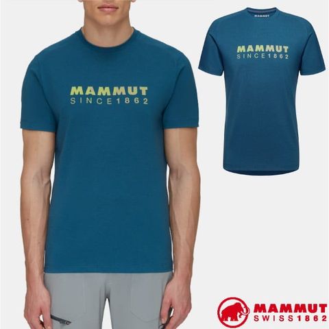 【瑞士 MAMMUT 長毛象】男款 Trovat 輕量吸濕排汗短袖圓領休閒衫/1017-05250-50550 深冰藍