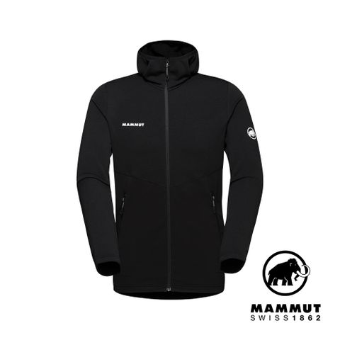 MAMMUT 長毛象 Aconcagua Light ML Hooded JKT 輕量刷毛連帽外套 黑色 男款 #1014-04250