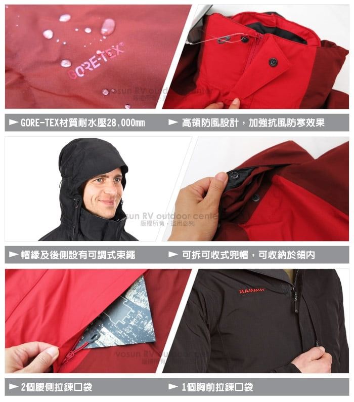 瑞士MAMMUT 長毛象】男Ayako GORE-TEX頂級專業防風防水透氣兩件式外套 