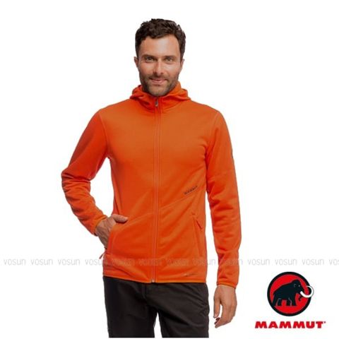 MAMMUT 長毛象 男 Go Far Jacket Polartec 羽量級連帽保暖刷毛外套/1010-14821-2118 暗桔