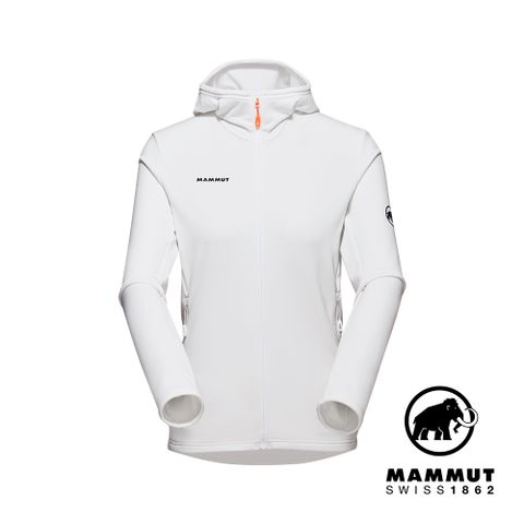 【Mammut 長毛象】Aconcagua Light ML Hooded Jkt 輕量刷毛連帽外套 白色 女款 #1014-04410