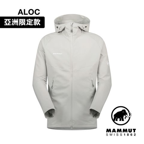 MAMMUT 長毛象 Macun 2.0 SO Hooded Jacket AF Men 日系防潑水軟殼連帽外套 鉑金灰 男款 #1011-00792