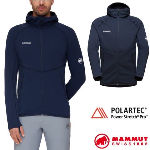 MAMMUT 長毛象 男 Aconcagua 輕量透氣快乾耐磨保暖連帽外套.夾克/1014-04281-5118 海洋藍