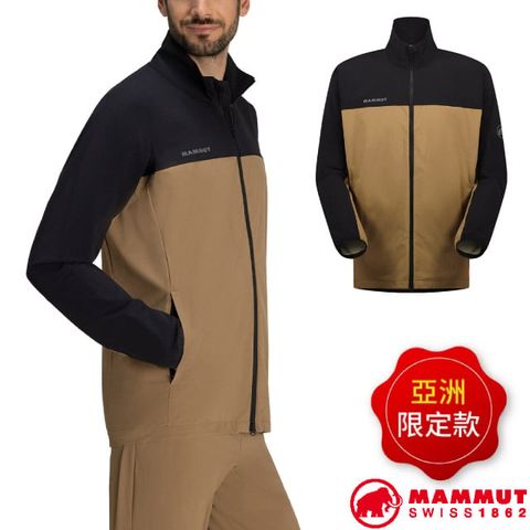 MAMMUT 長毛象 男 Comfort Jacket AF 日系彈性防潑水軟殼外套.夾克.大衣/DWR防潑水/1011-02410-7493 深沙褐/黑