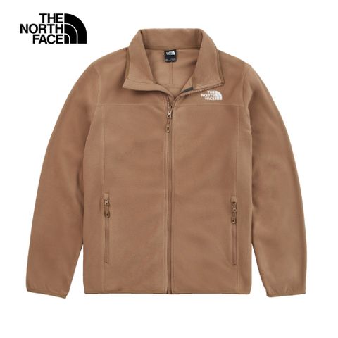 The North Face北面男款棕色立領抓絨外套｜8AYK6IH