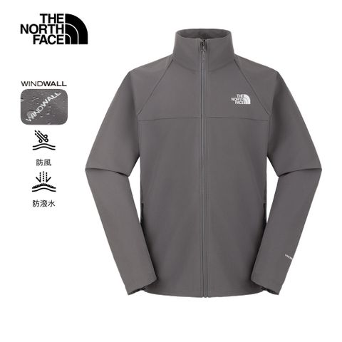 The North Face北面男款灰色WindWall防風立領外套｜8AUP0UZ