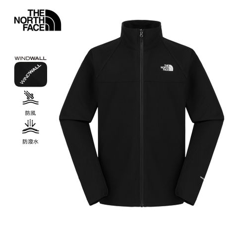 The North Face北面男款黑色WindWall防風立領外套｜8AUP4H0