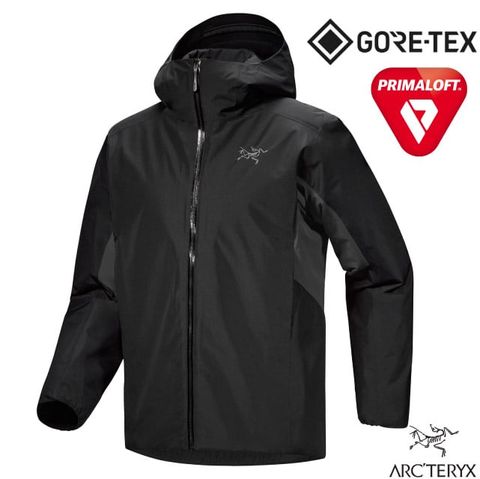 Arcteryx 始祖鳥 男 Solano Insulated Hoody 防水防風透氣保暖連帽外套/GORE-TEX面料+PrimaLoft蓄熱/X000008499 黑/墨灰