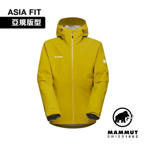 MAMMUT 長毛象 Linard Guide HS Hooded Jacket AF Men 輕量防水防風連帽外套 男款 光暈黃 #1010-30930