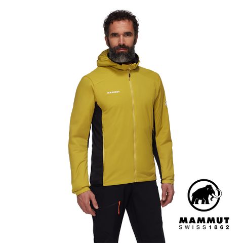 【Mammut 長毛象】Rime Light IN Flex Hooded Jkt 化纖連帽外套 光暈黃/黑 男款 #1013-03150