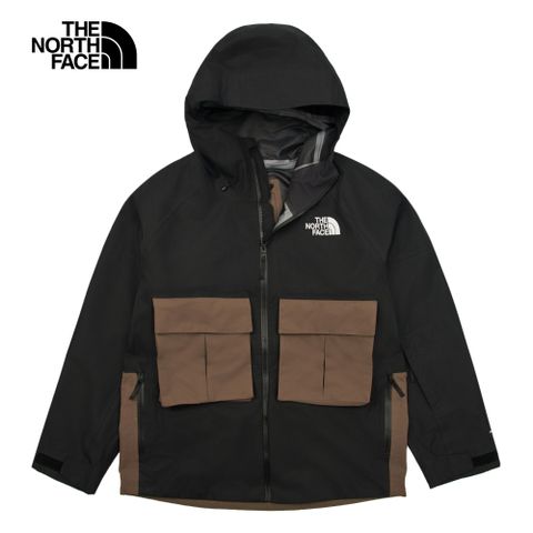 The North Face北面男款黑色DryVent防水透氣連帽衝鋒衣｜87YF4XO 外套