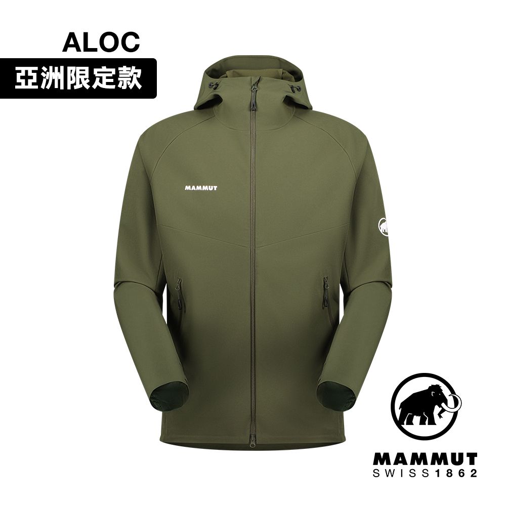 MAMMUT 長毛象 Macun 2.0 SO Hooded Jacket AF Men 日系防潑水軟殼連帽外套 深沼澤綠 男款 #1011-00792