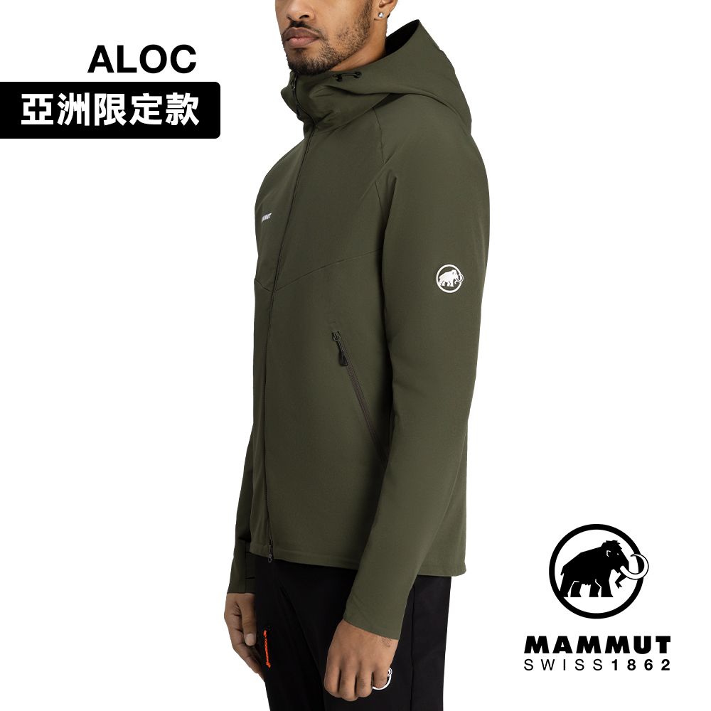MAMMUT 長毛象 Macun 2.0 SO Hooded Jacket AF Men 日系防潑水軟殼連帽外套 深沼澤綠 男款 #1011-00792